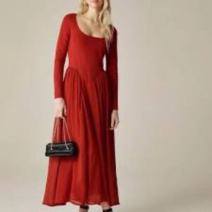 J.Crew long-sleeve ballet dress with a chiffon skirt in Persian red Small NWT